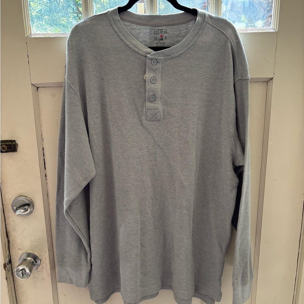 RedHead Gray Long Sleeve Henley Shirt